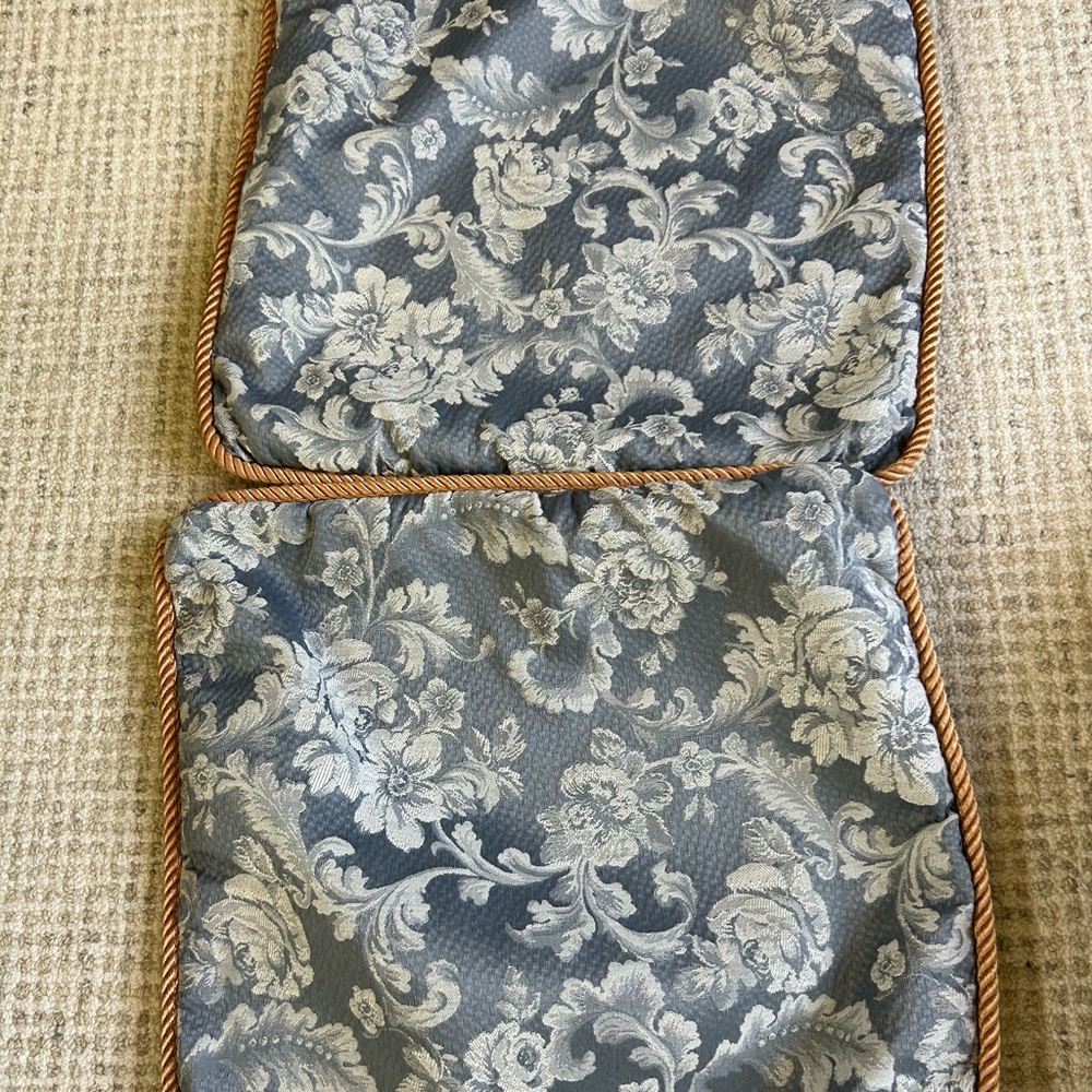 Set of 2 Blue Damask 20” Pillow Shams